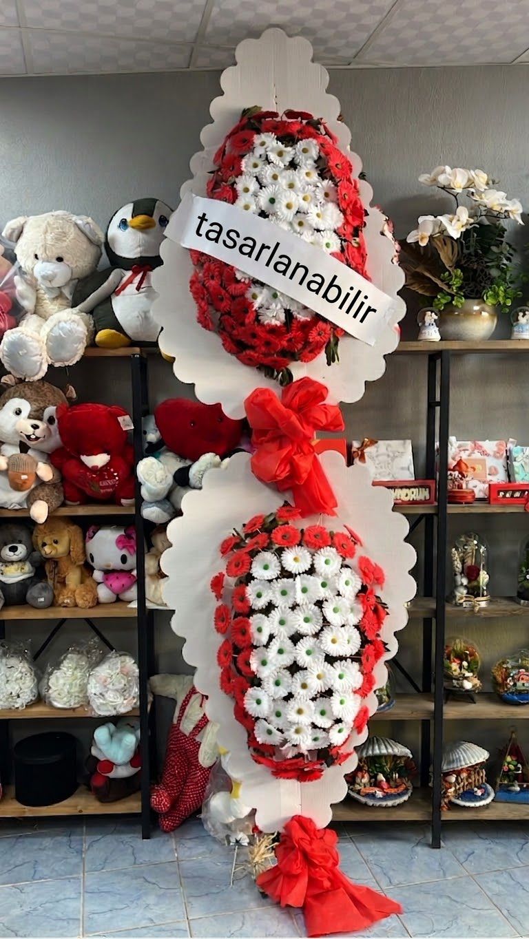 celenk-buyuk-cift-katli-yapay-kirmizi-beyaz